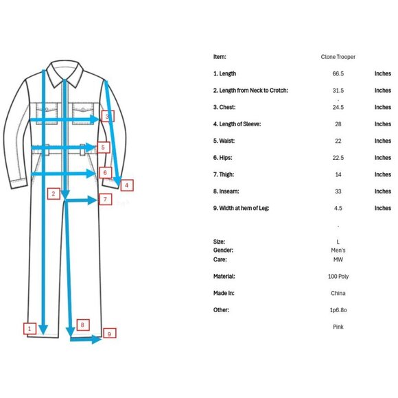 READ NWT Disney Star Wars Clone Trooper Pajamas Mens L Fleece Costume One Piece - Picture 11 of 11